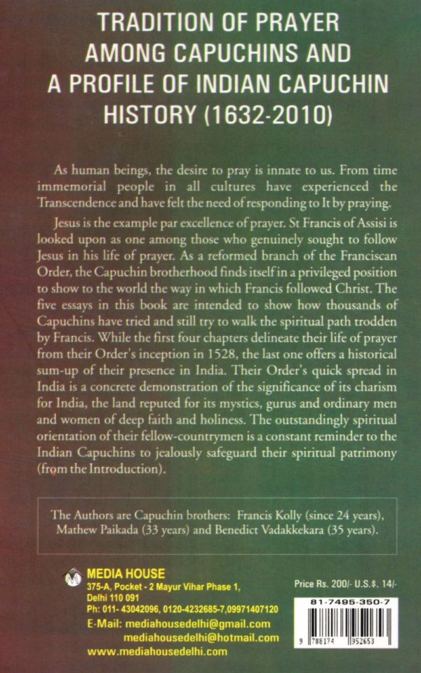 Tradition of Prayer Among Capuchins and A Profile of Indian Capuchin History(1632-2010)