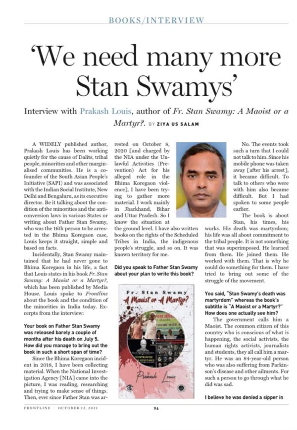 Fr. Stan Swamy : A Maoist or A Martyr?